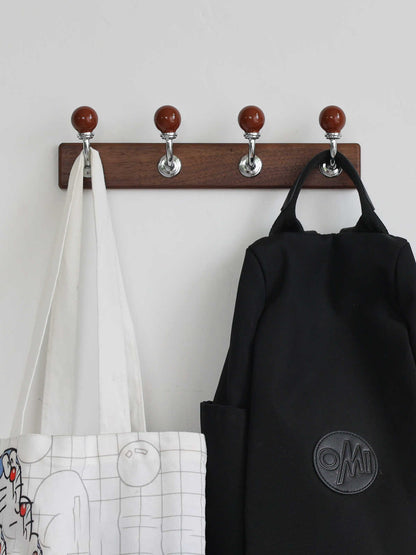Walnut Solid Wood Hook Entrance Coat Bag Decorative Hook