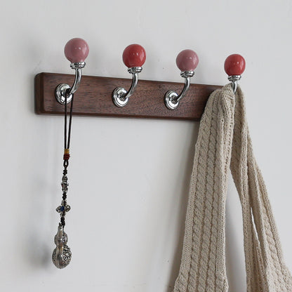 Walnut Solid Wood Hook Entrance Coat Bag Decorative Hook