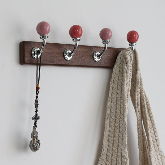 Walnut Solid Wood Hook Entrance Coat Bag Decorative Hook