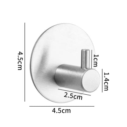 304 Stainless Steel Punch-free Hook Bathroom Toilet Single Hook Coat Hook